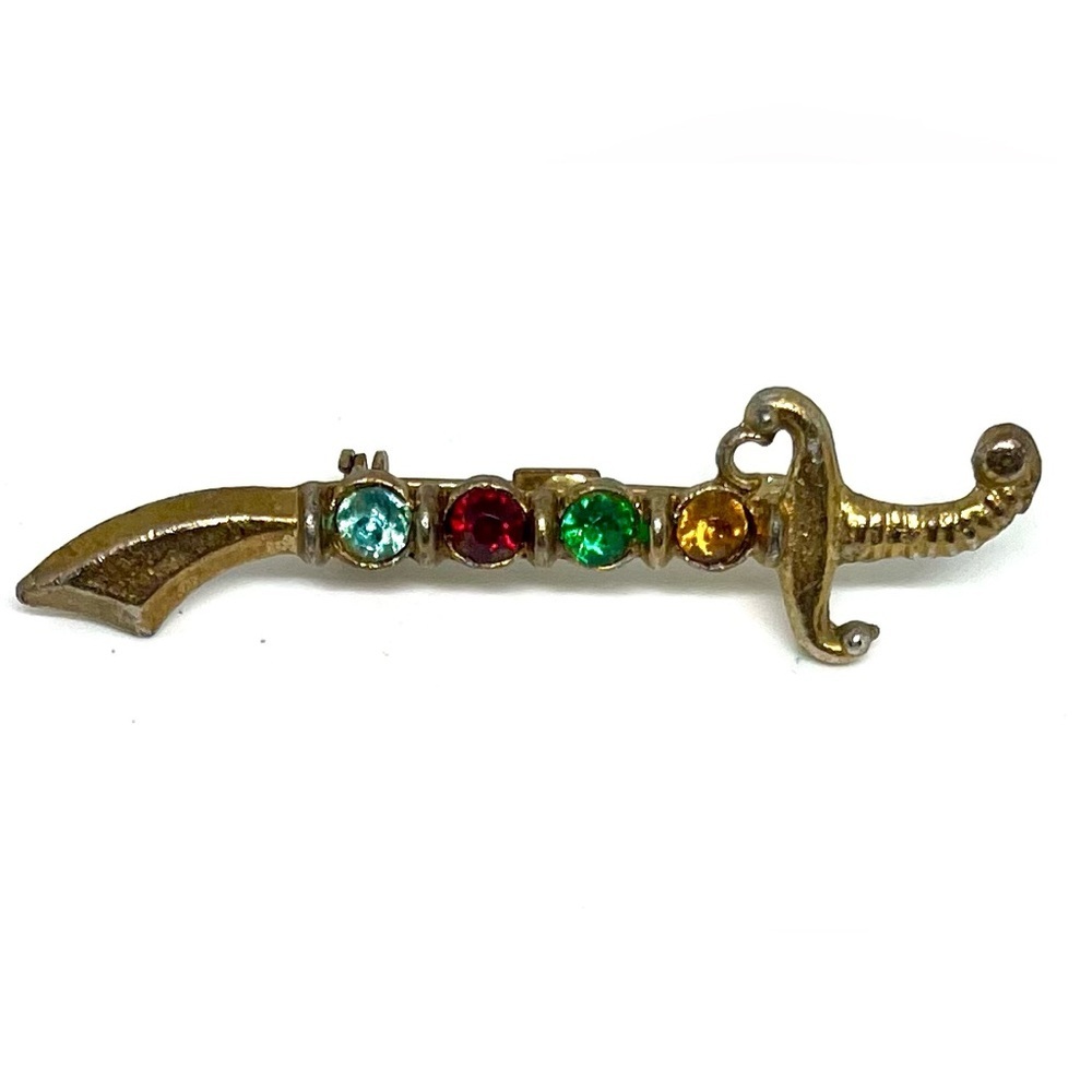 Vintage Scimitar Sword Brooch